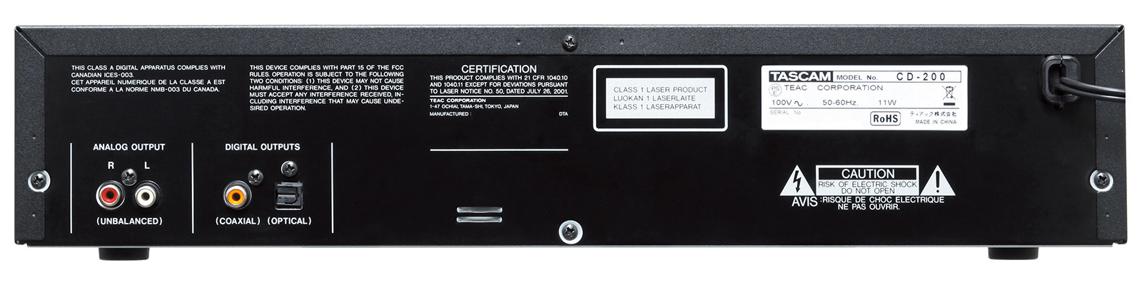 Galerijní obrázek č.1 Profesionální CD/DVD/USB/SD/MC přehrávače TASCAM CD200