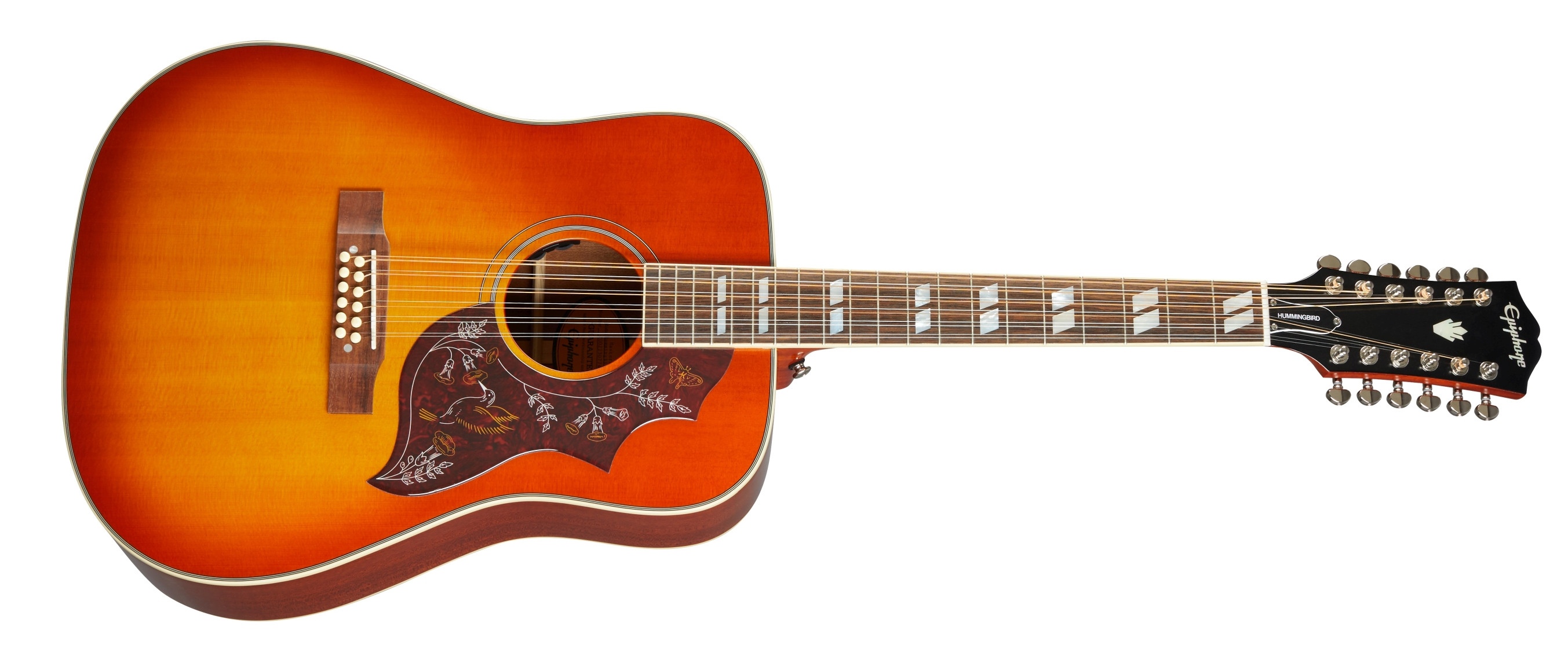 Hlavní obrázek Dvanáctistrunné EPIPHONE Hummingbird 12-String - Aged Cherry Sunburst Gloss