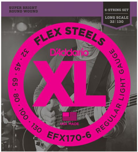 Hlavní obrázek Vícestrunné a ostatní sady pro baskytaru D'ADDARIO EFX170-6 Bass Regular Light - .035 - .130