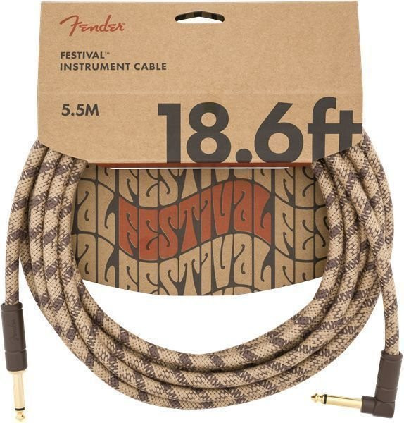 Hlavní obrázek 5-8m FENDER Festival Series 18,6 Hemp Instrument Angled Cable Brown Stripe
