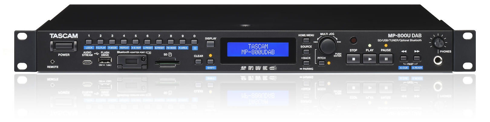 Hlavní obrázek Profesionální CD/DVD/USB/SD/MC přehrávače TASCAM MP-800U DAB