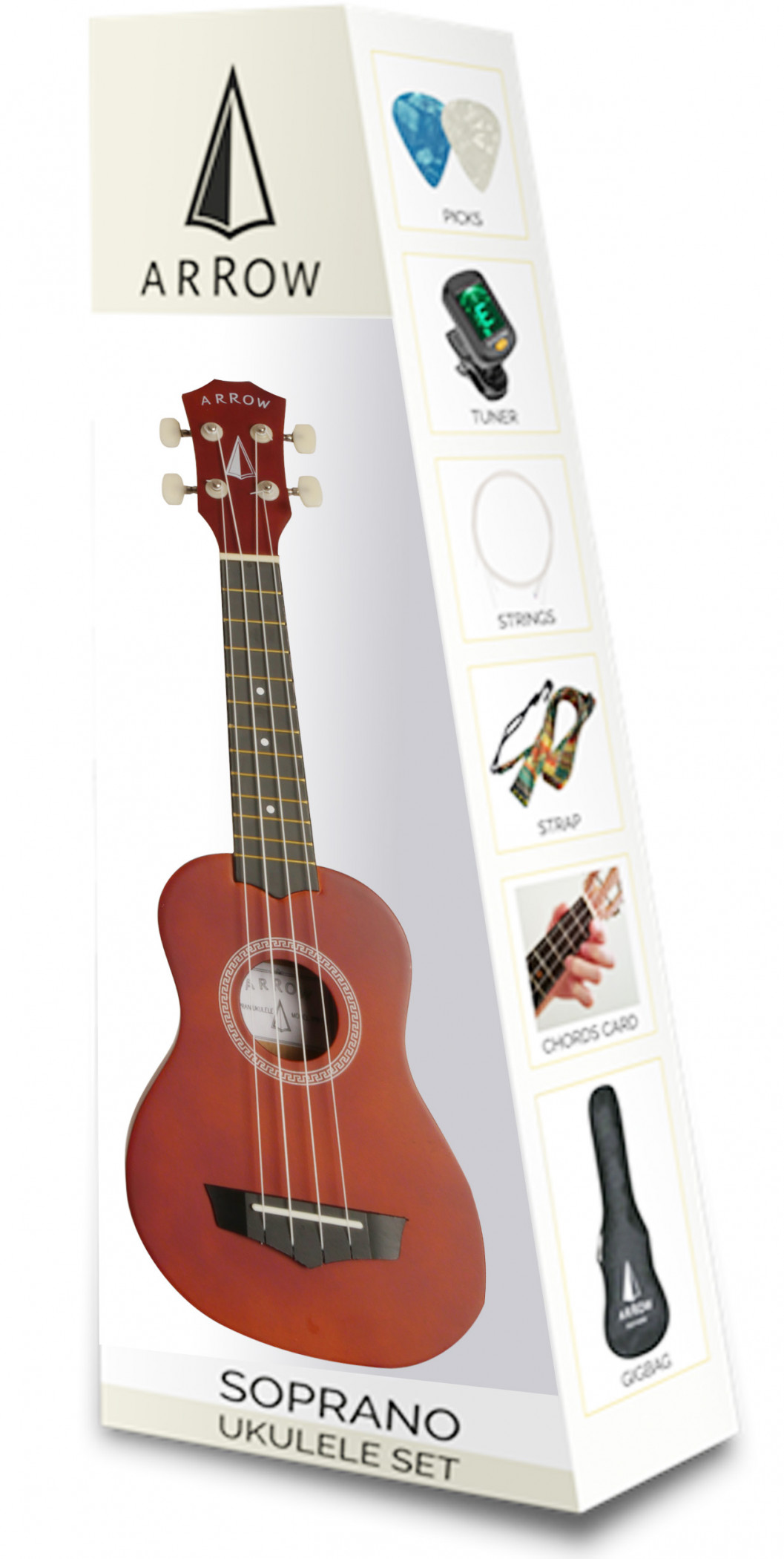 Hlavní obrázek Sopránové ARROW PB10 NT Soprano Ukulele - Natural Dark Top SET