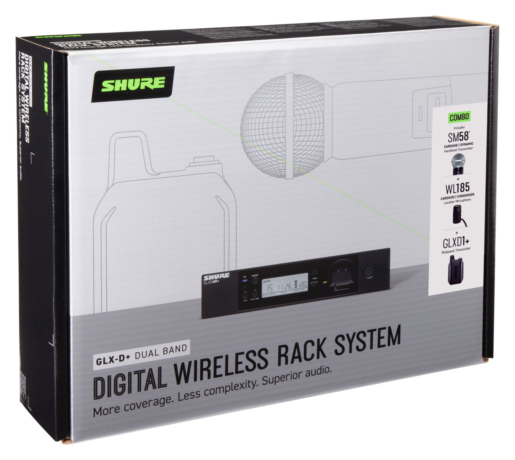 Galerijní obrázek č.1 S ručním mikrofonem SHURE GLXD124R+/85