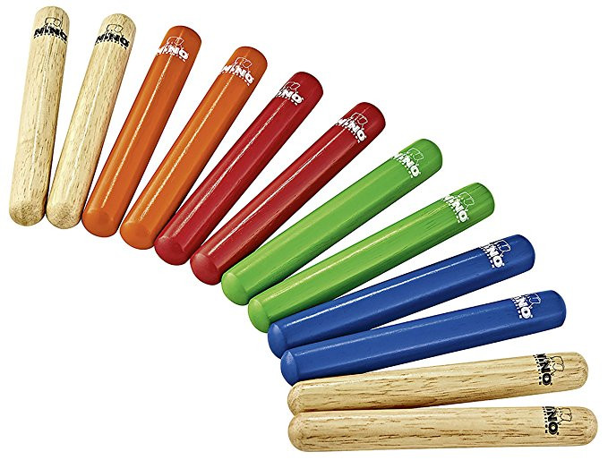 Hlavní obrázek Ozvučná dřívka NINO PERCUSSION NINO502-MC Multi-Colored Clave Pack
