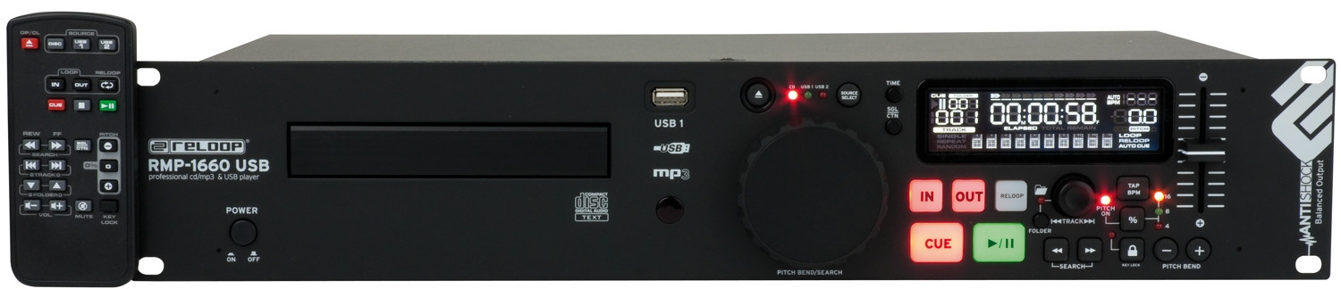 Galerijní obrázek č.1 Profesionální CD/DVD/USB/SD/MC přehrávače RELOOP RMP1660 USB