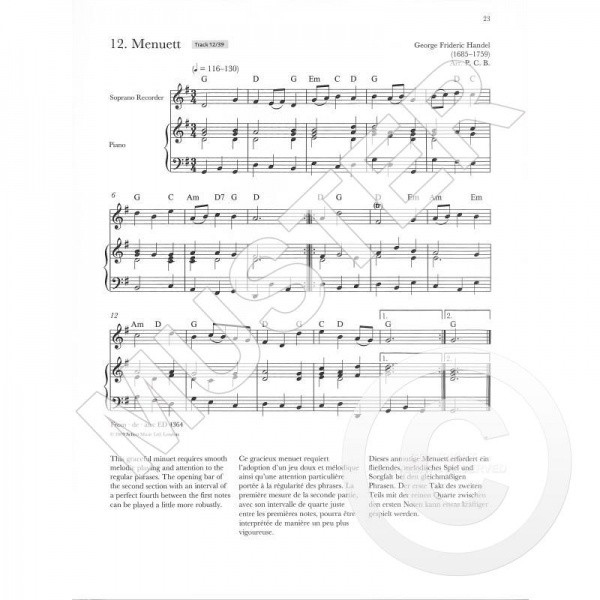 Galerijní obrázek č.2 Příslušenství PUBLIKACE Baroque Recorder Anthology 1 + CD