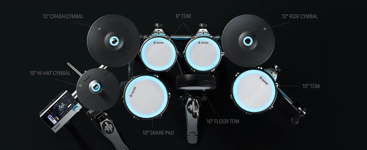 Galerijní obrázek č.2 Elektronické soupravy DONNER BackBeat