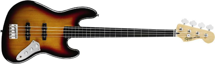 Hlavní obrázek Bezpražcové FENDER SQUIER Squier Vintage Modified Jazz Bass Fretless 3-Color Sunburst Ebonol