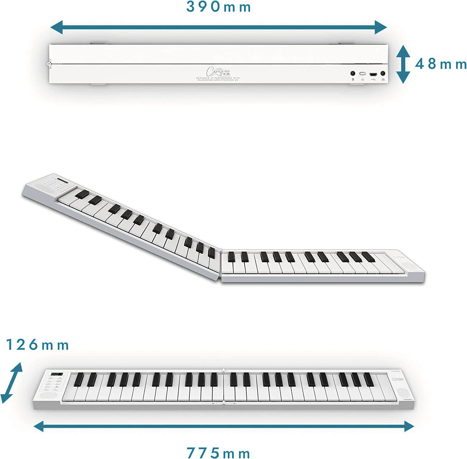 Galerijní obrázek č.3 Stage piana CARRY-ON Folding Piano 49 Touch - White