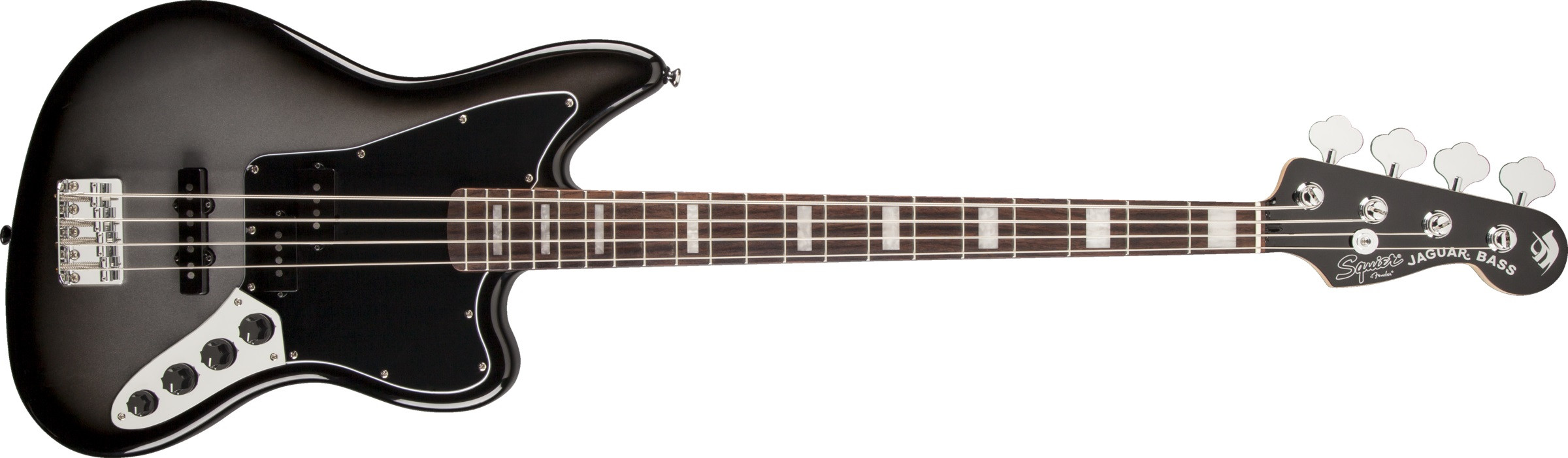 Hlavní obrázek Alternativní  FENDER SQUIER Troy Sanders Jaguar Bass, Rosewood Fingerboard - Silverburst