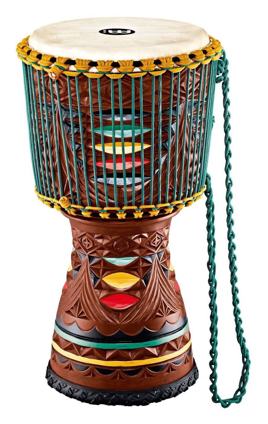 Hlavní obrázek Djembes MEINL AE-DJTC2-L Artisan Edition Tongo Carved Djembe - Coloured Ornamental Carving
