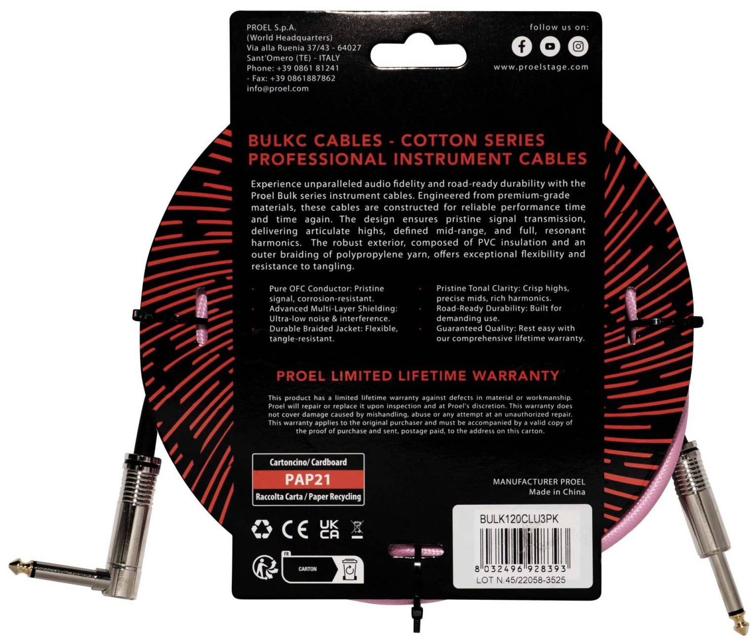 Galerijní obrázek č.1 1-4m PROEL BULK120CLU3PK