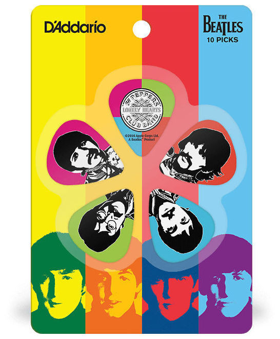 Galerijní obrázek č.1 Tvrdost do 0.70 D'ADDARIO 1CWH2-10B6 The Beatles Sgt. Pepper's Lonely Hearts Club Band 50th Anniversary Guitar Picks - 10 ks