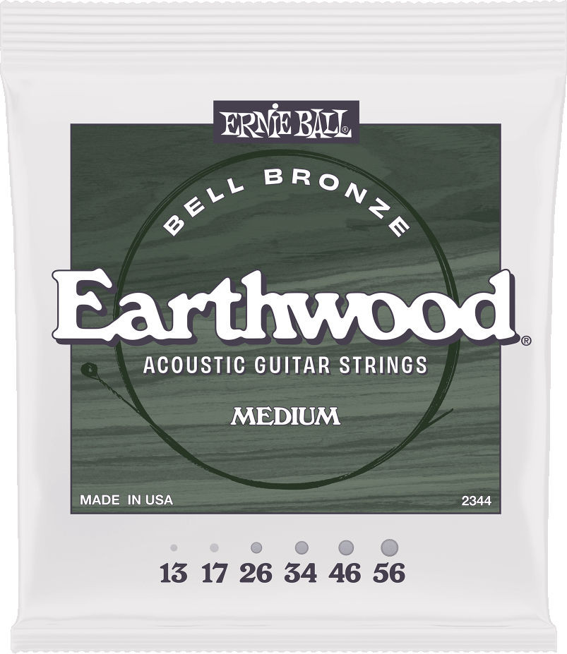 Hlavní obrázek Tvrdost .013 ERNIE BALL 2344 Medium Earthwood Bell Bronze Acoustic Guitar Strings 13-56