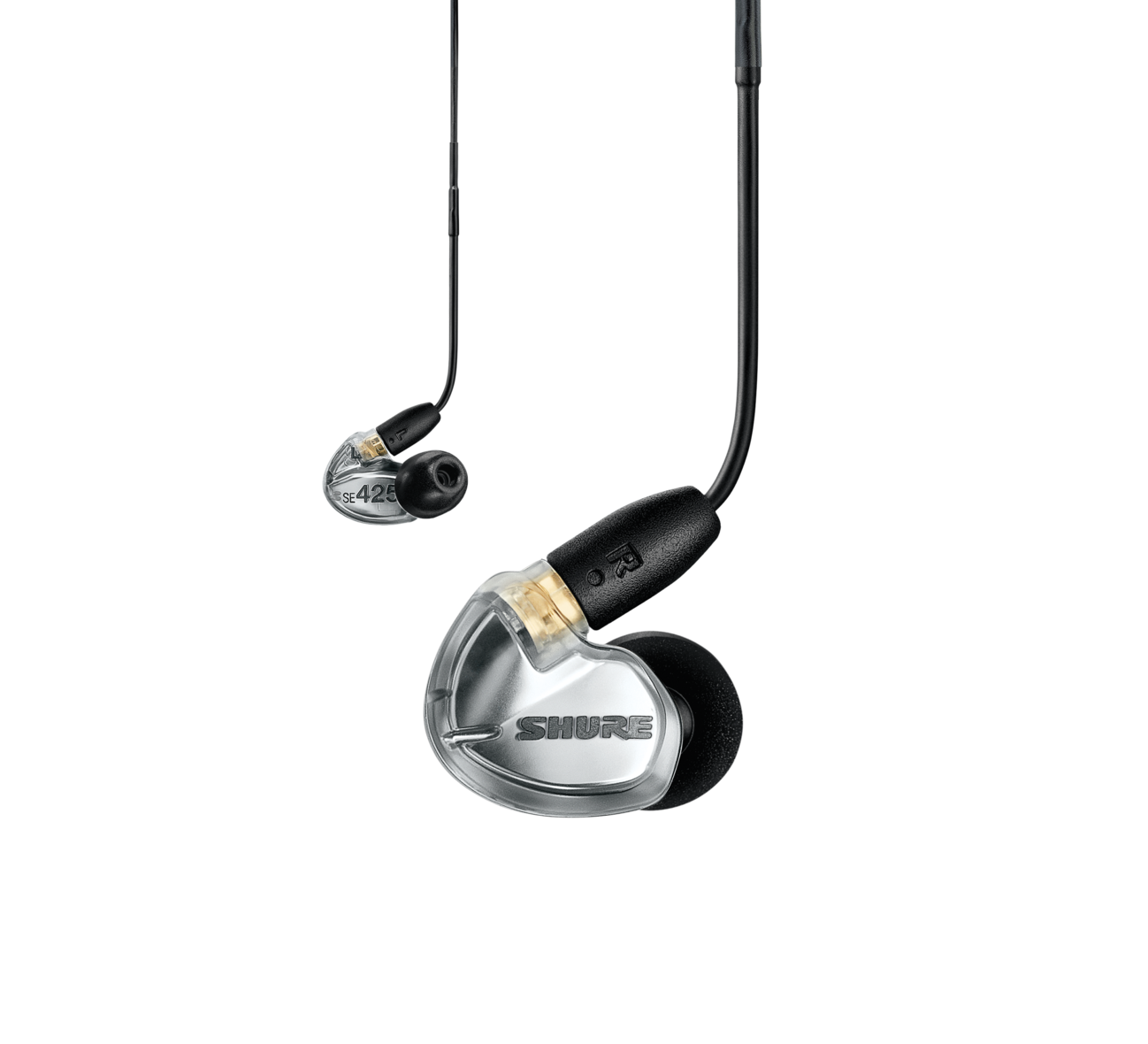 Galerijní obrázek č.4 Bezdrátová do uší SHURE SE425 - stříbrná in-ear sluchátka s RMCE-UNI a RMCE-BT2
