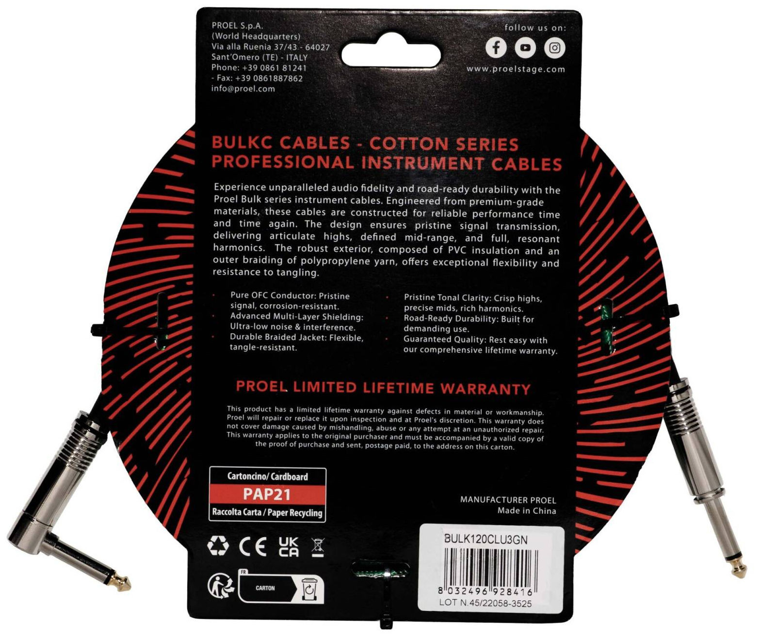 Galerijní obrázek č.1 1-4m PROEL BULK120CLU3GN