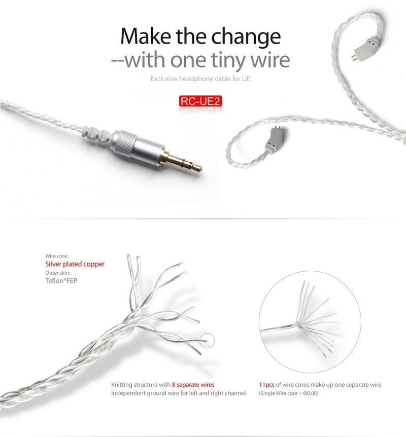 Galerijní obrázek č.1 Náhradní a prodlužovací kabely pro sluchátka FIIO RC-UE2