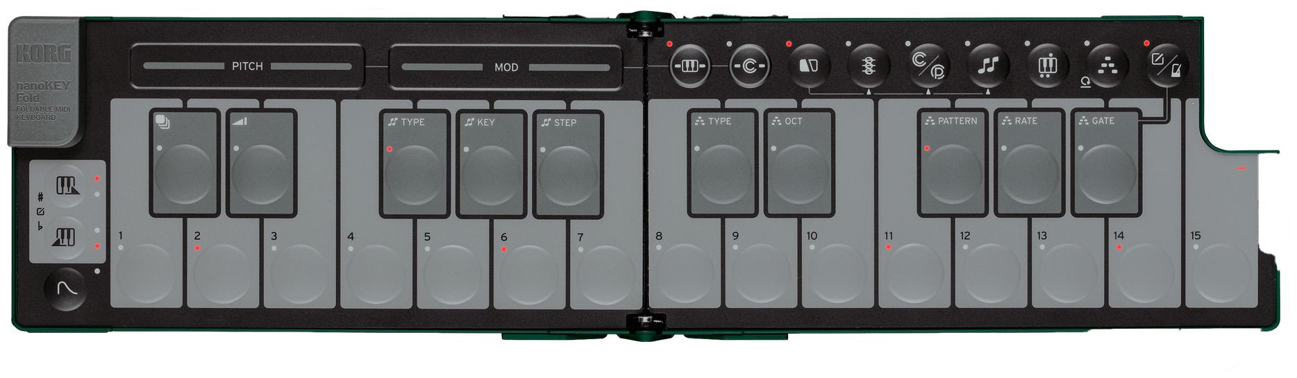 Galerijní obrázek č.1 MIDI keyboardy KORG nanoKEY Fold Alpine Green