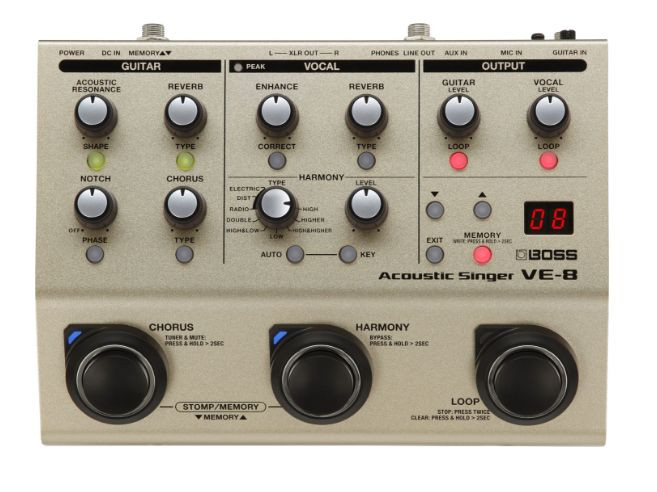 Hlavní obrázek Předzesilovače a koncové zesilovače BOSS VE-8 Acoustic Singer