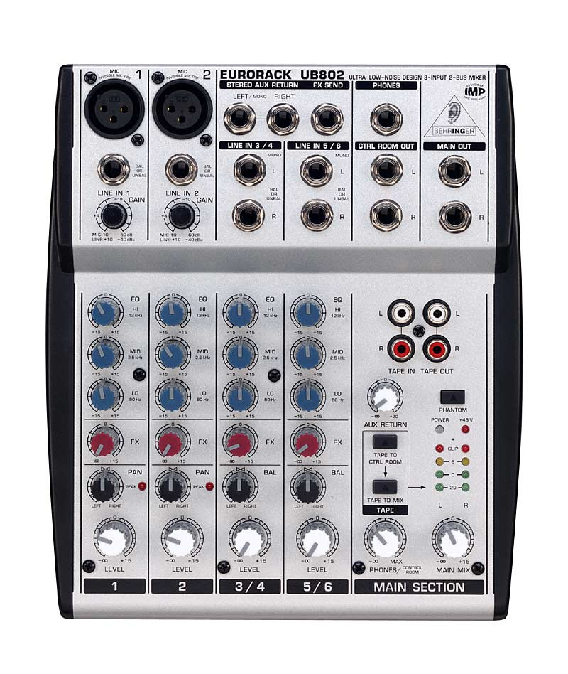 Hlavní obrázek Mixážní pulty bez efektu BEHRINGER EURORACK UB802