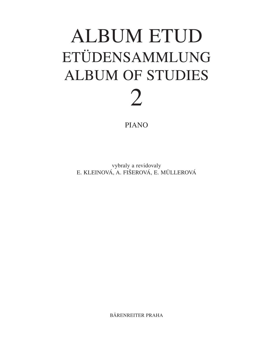 Galerijní obrázek č.1 Zpěvníky a učebnice PUBLIKACE Album etud 2 - Eliška Kleinová, Alena Fišerová, Eva Müllerová