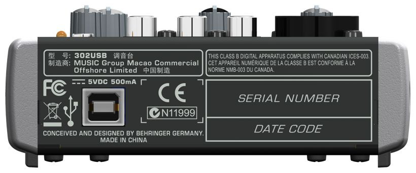 Galerijní obrázek č.1 Mixážní pulty bez efektu BEHRINGER XENYX 302USB