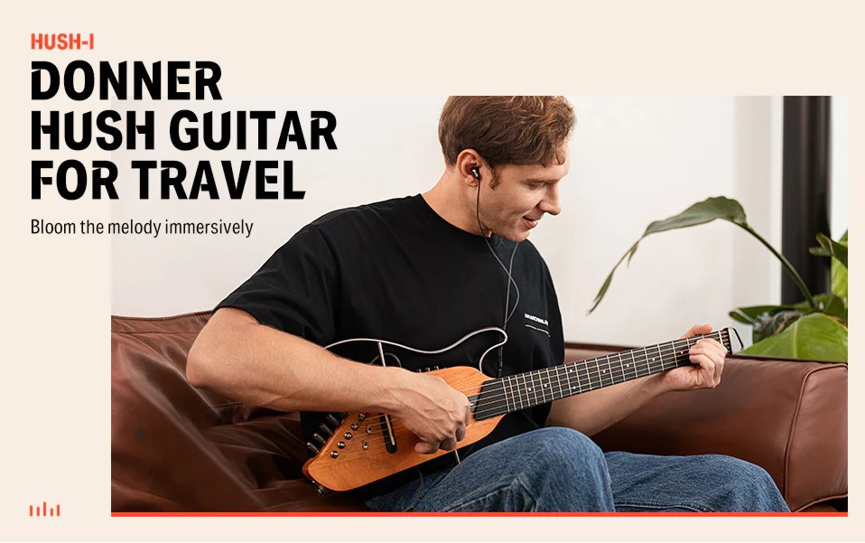 Galerijní obrázek č.19 Elektrické sety DONNER HUSH-I - Mahogany Sunburst