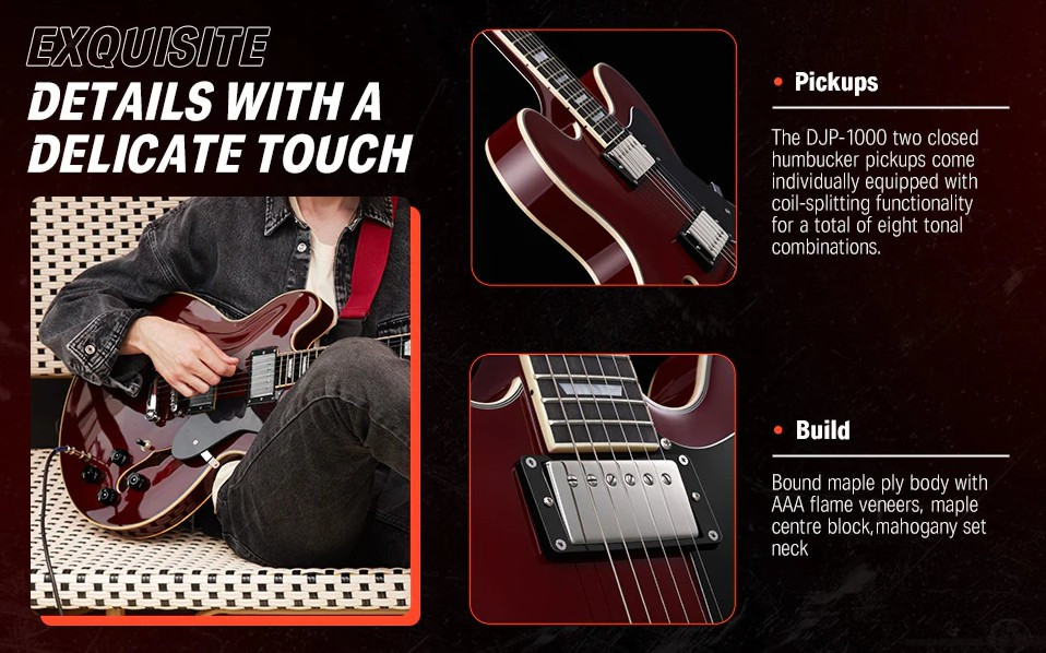 Galerijní obrázek č.1 Elektrické sety DONNER DJP-1000 Jazz LP - Sunburst