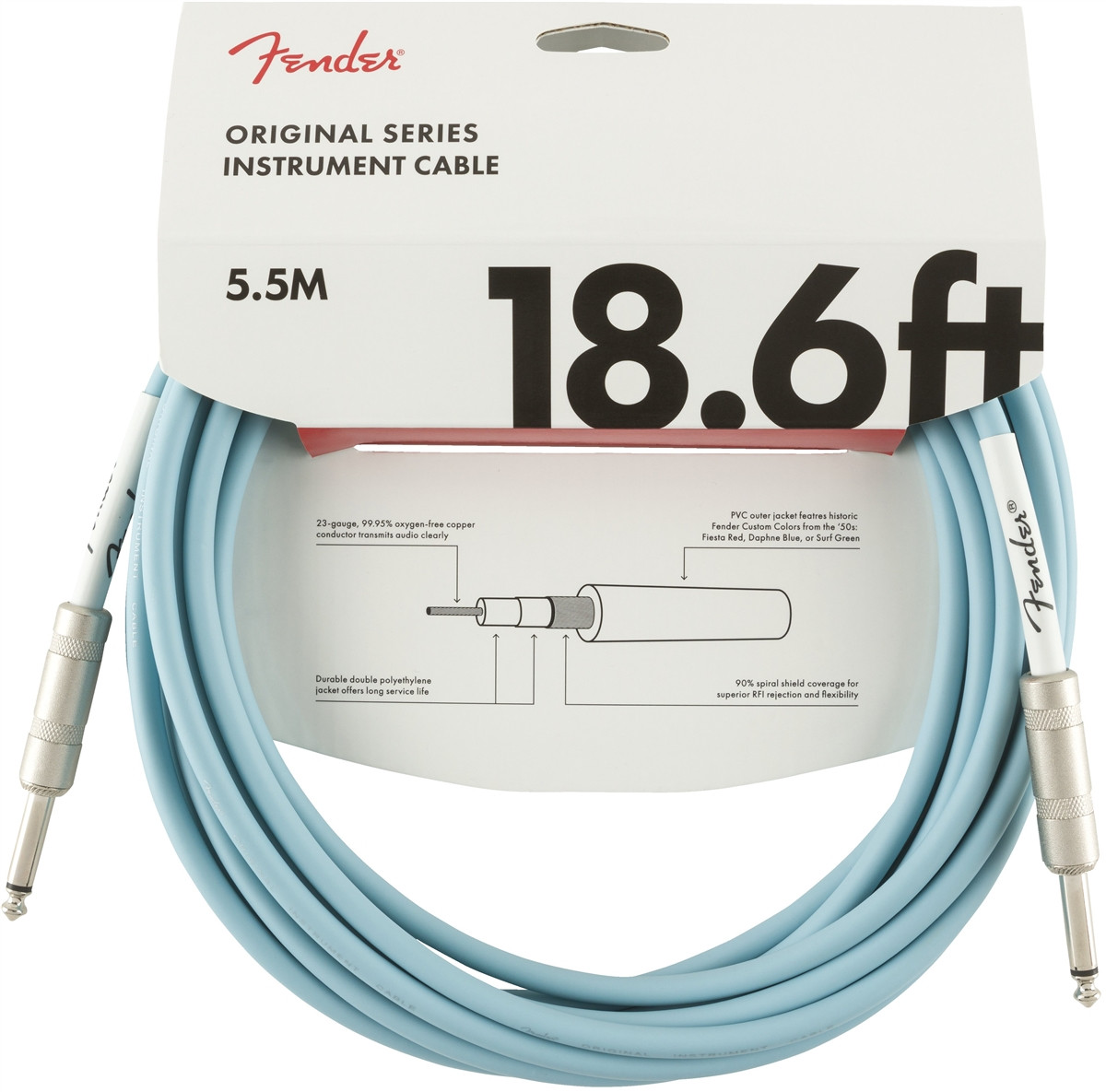 Hlavní obrázek 5-8m FENDER Original Series 18,6 Instrument Cable Daphne Blue