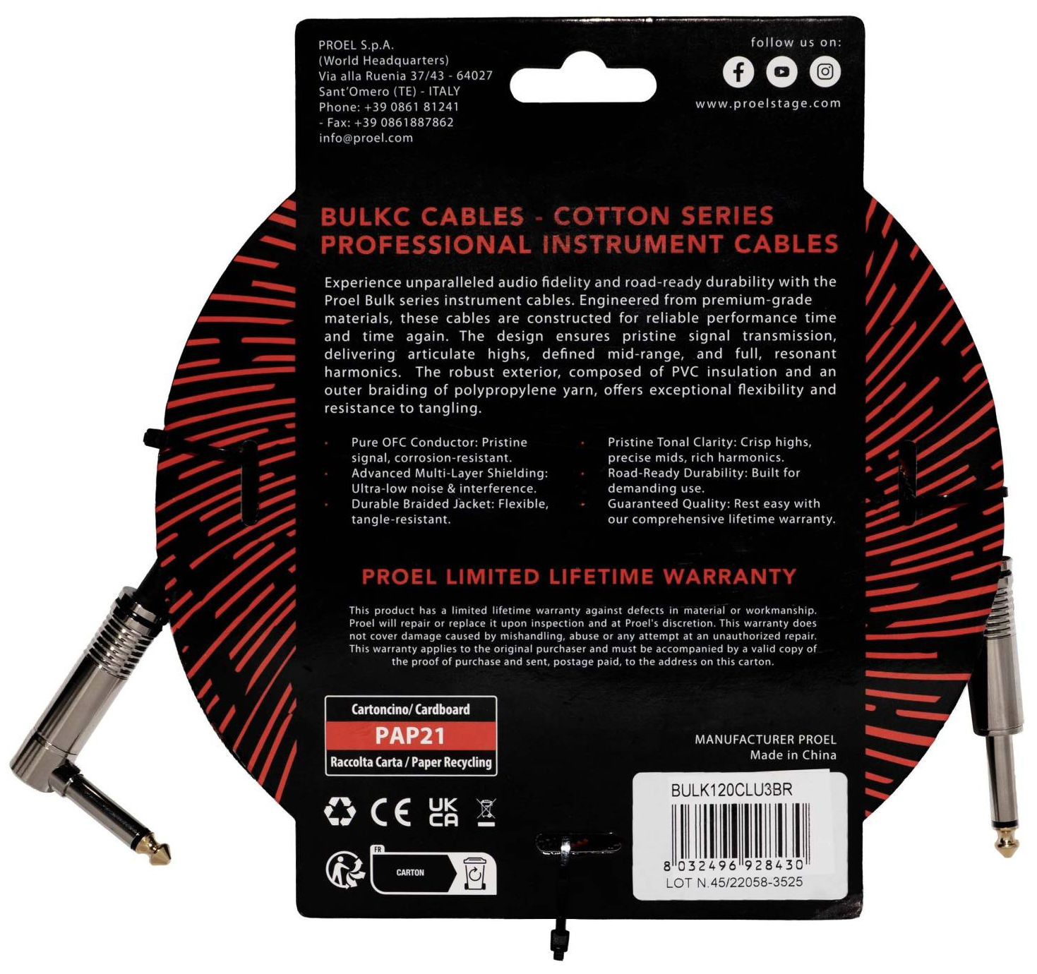 Galerijní obrázek č.1 1-4m PROEL BULK120CLU3BR