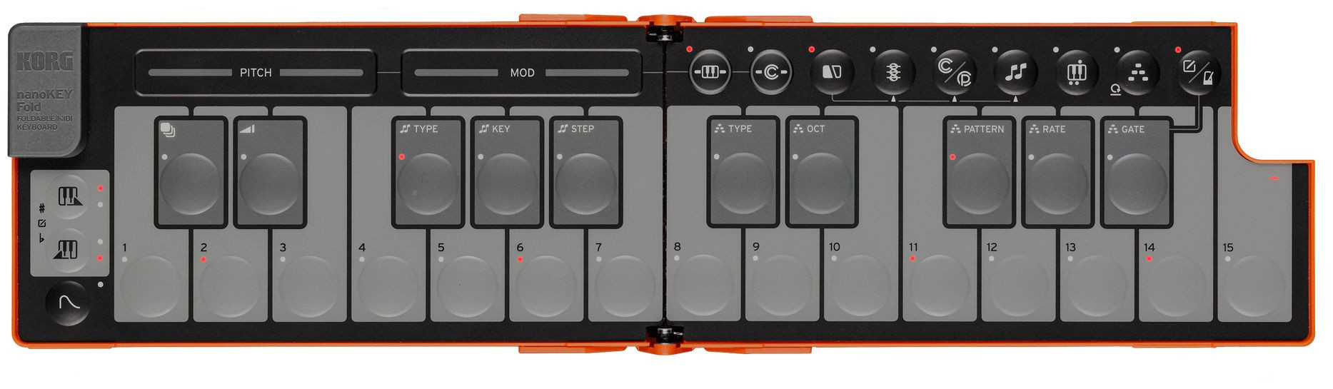 Galerijní obrázek č.1 MIDI keyboardy KORG nanoKEY Fold Lava Orange