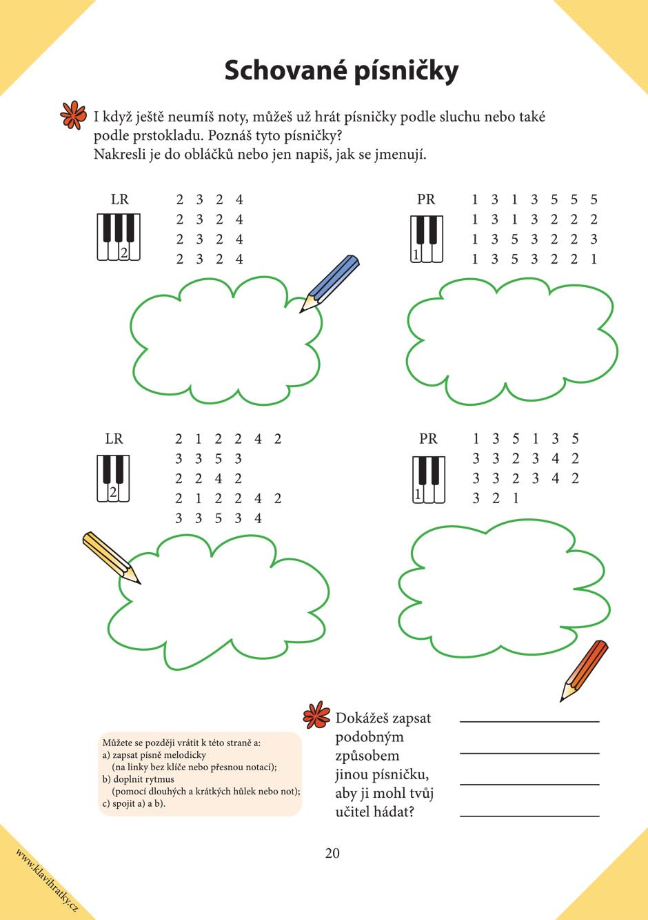 Galerijní obrázek č.3 Zpěvníky a učebnice PUBLIKACE Klavihrátky - s pastelkami u klavíru - Oplištilová Iva, Hančilová Zuzana