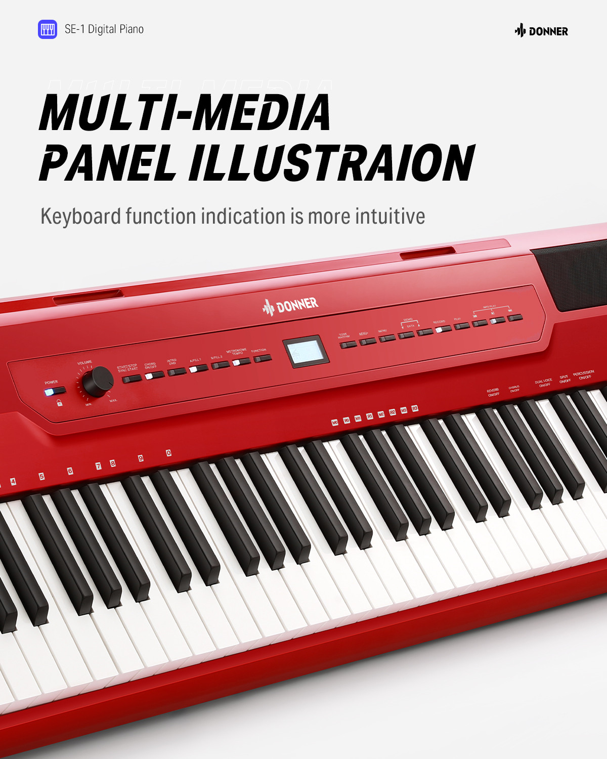 Galerijní obrázek č.3 Digitální piana DONNER SE-1 - Red