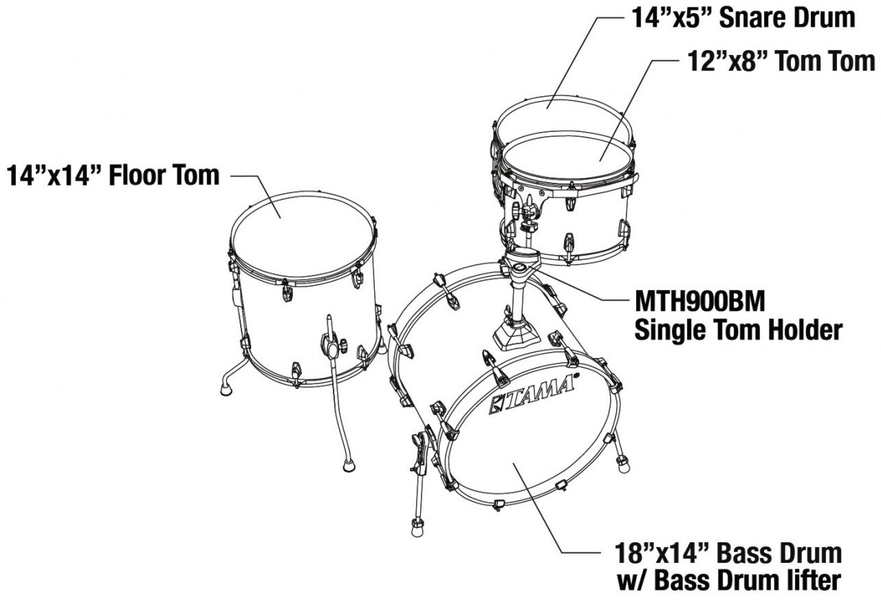 Galerijní obrázek č.4 Jiné konfigurace TAMA CK48S-ICA Superstar Classic - Ice Ash Wrap