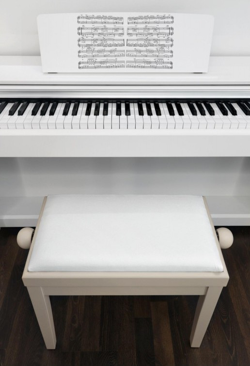 Galerijní obrázek č.6 Stoličky a sedáky PROLINE Klavírní stolička - Bílá krémová matná