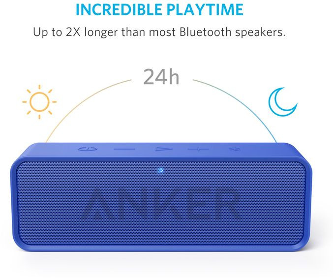 Galerijní obrázek č.1 Přenosné (na ven, na cesty) ANKER SoundCore Bluetooth stereo reproduktor, modrá
