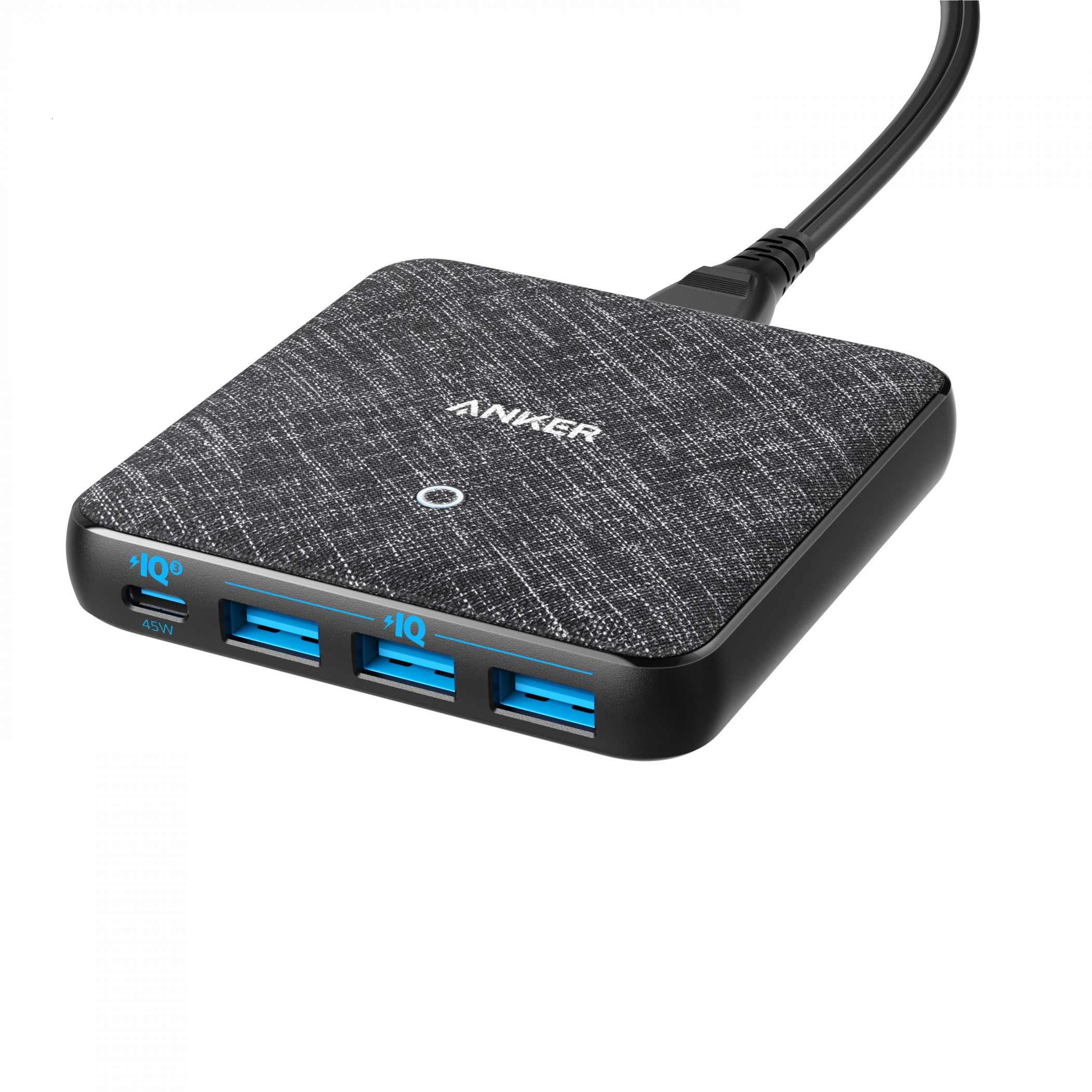 Galerijní obrázek č.10 Powerbanky a nabíječky ANKER PowerPort Atom III Slim 45W USB C x1, 20W  3 x USB A EU Black Fabric