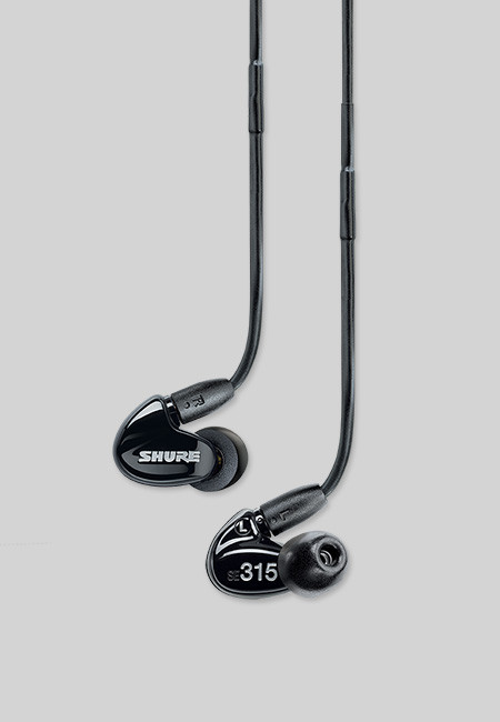 Galerijní obrázek č.1 Sluchátka do uší a pro In-Ear monitoring SHURE SE315-K-E černé