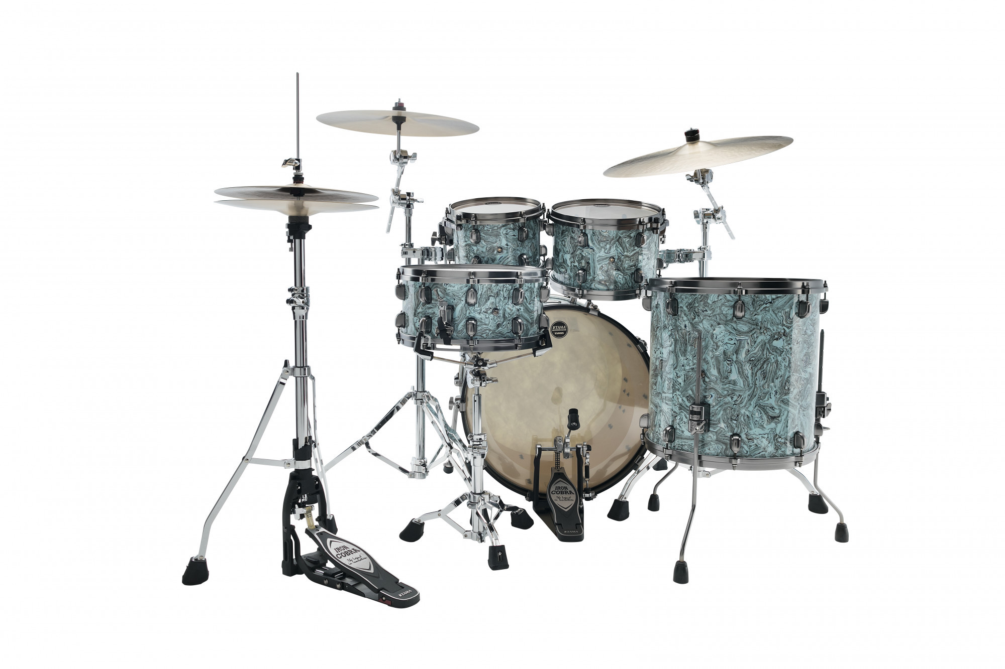 Galerijní obrázek č.2 22“; 10“, 12“; 16“ TAMA MR42TZUS-SLW Starclassic Maple - Sky Blue Swirl / Smoked Black Nickel HW