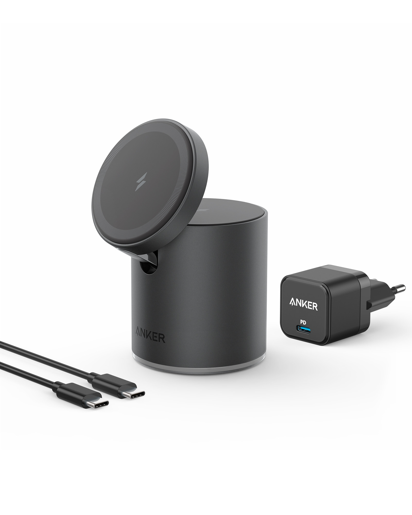 Hlavní obrázek Powerbanky a nabíječky ANKER PowerWave Mag-Go 2-in-1 Dock, Black