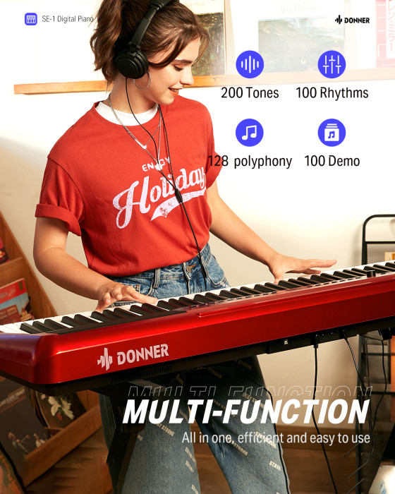 Hlavní obrázek Digitální piana DONNER SE-1 - Red