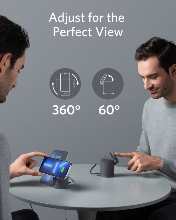 Hlavní obrázek Powerbanky a nabíječky ANKER PowerWave Mag-Go 2-in-1 Dock, Black