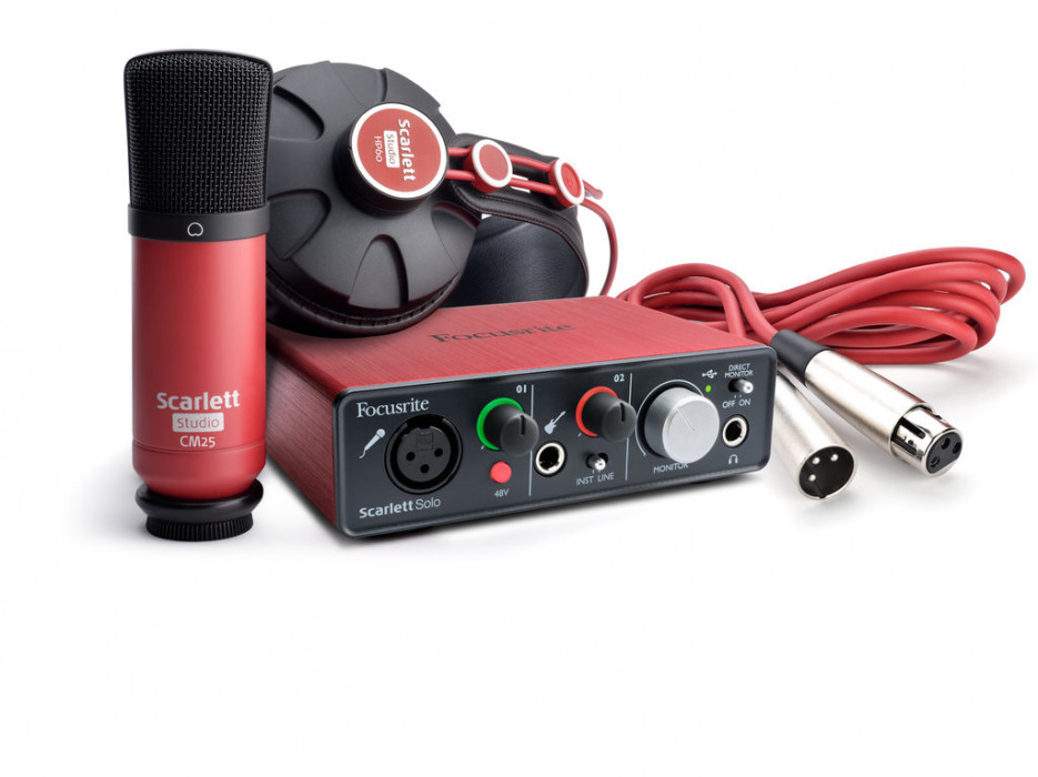 Hlavní obrázek Velkomembránové kondenzátorové mikrofony FOCUSRITE Scarlett solo Studio Pack