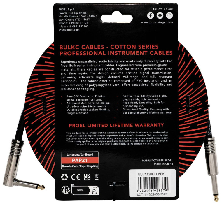 Hlavní obrázek 5-8m PROEL BULK120CLU6BK