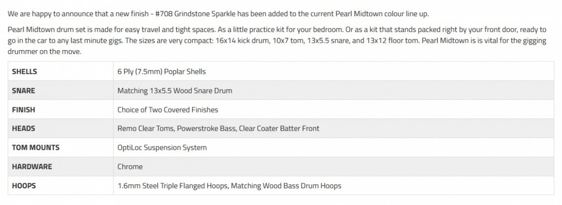 Hlavní obrázek Jiné konfigurace PEARL MDT764P/C708 Midtown - Grindstone Sparkle