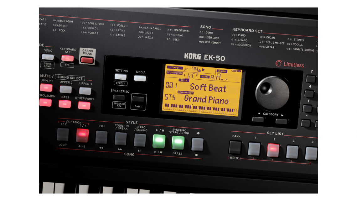 Hlavní obrázek Keyboardy s dynamikou KORG EK-50 L