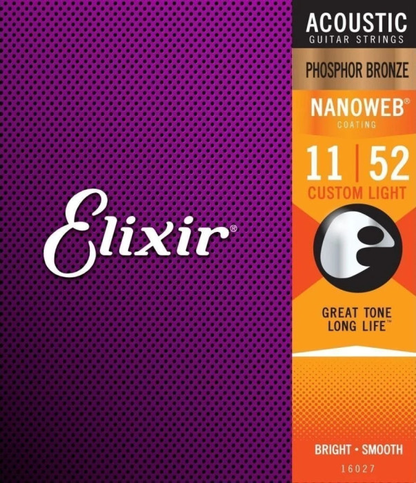Elixir 16544 Nanoweb Phosphor Bronze Custom Light (11-52) 3-pack 2+1 zdarma Obrázek