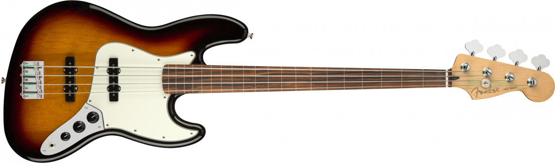 Hlavní obrázek Bezpražcové FENDER Player Jazz Bass FL 3-Color Sunburst Pau Ferro