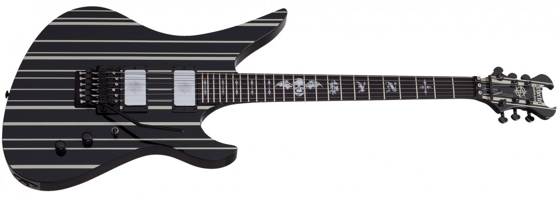 Levně Schecter Synyster Custom Black with Silver Pin Stripes