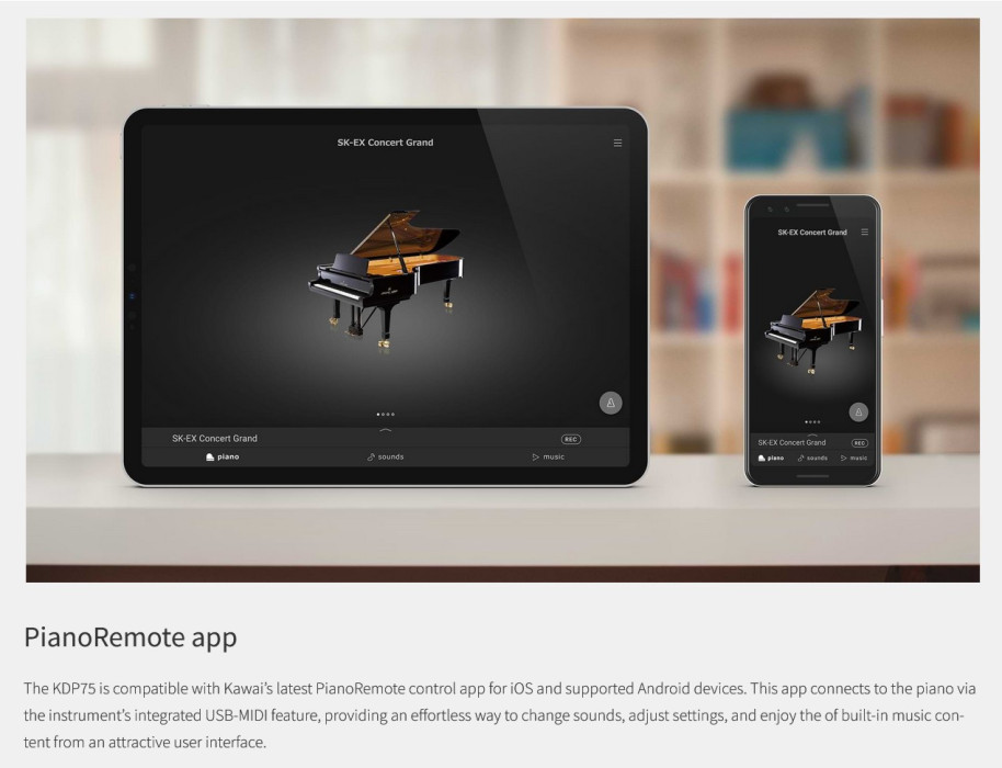 Hlavní obrázek Klávesy KAWAI KDP75 B - Embossed Black